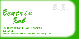 beatrix rab business card